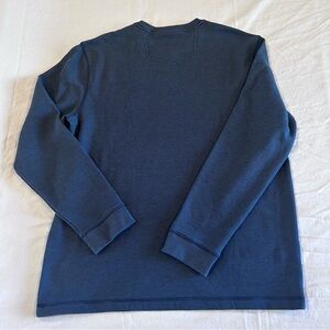 Eddie Bauer Dusk Blue Waffle Knit Thermal Crew Long Sleeve Shirt Men’s Large